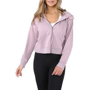 NWT New 90 Degree by Reflex Elderberry Stone Wash Zip Fleece Hoodie Size XXL